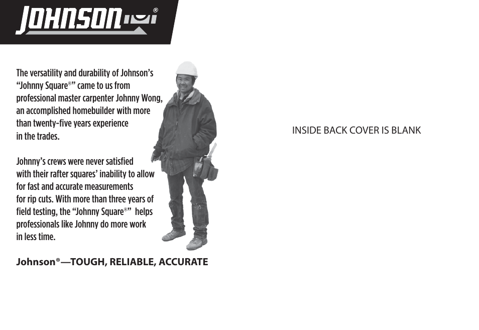 Ras-1 inside cover | Johnson Level & Tool Mfg. RAS-1 User Manual | Page 2 / 67