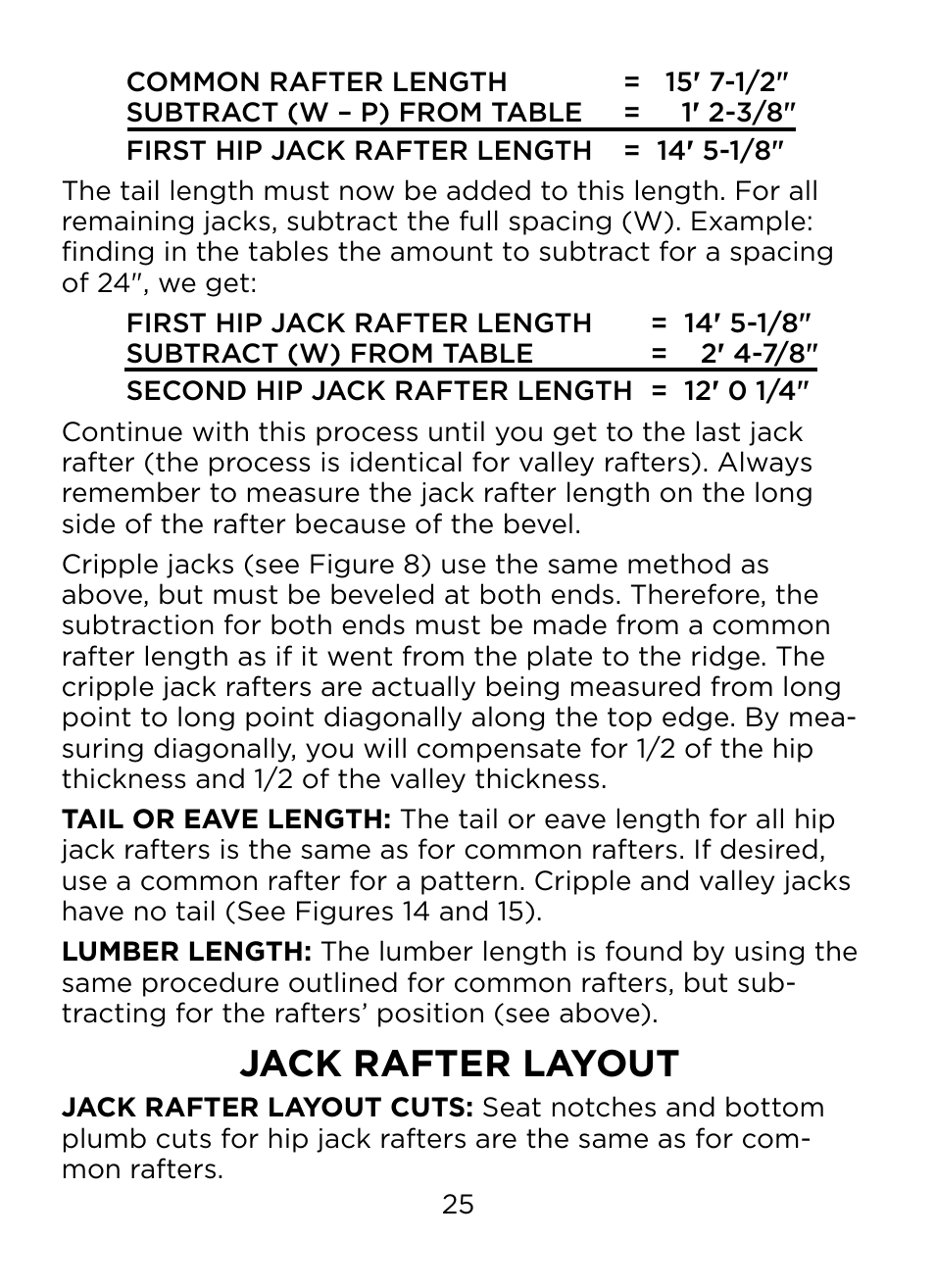 Jack rafter layout | Johnson Level & Tool Mfg. RAS-1 User Manual | Page 27 / 67