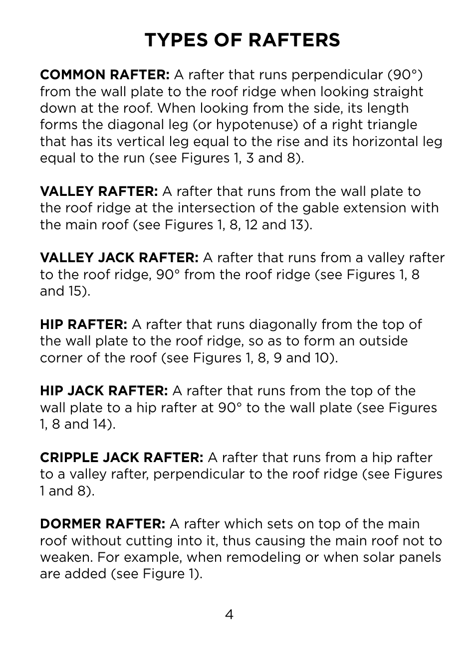 Types of rafters | Johnson Level & Tool Mfg. RAS-1 User Manual | Page 6 / 67