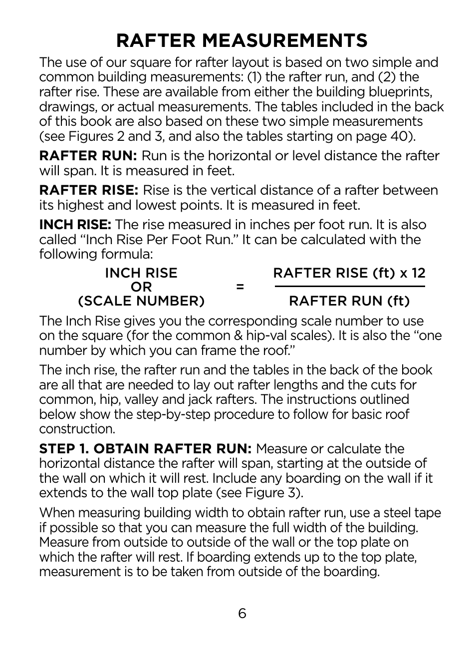 Rafter measurements | Johnson Level & Tool Mfg. RAS-1 User Manual | Page 8 / 67