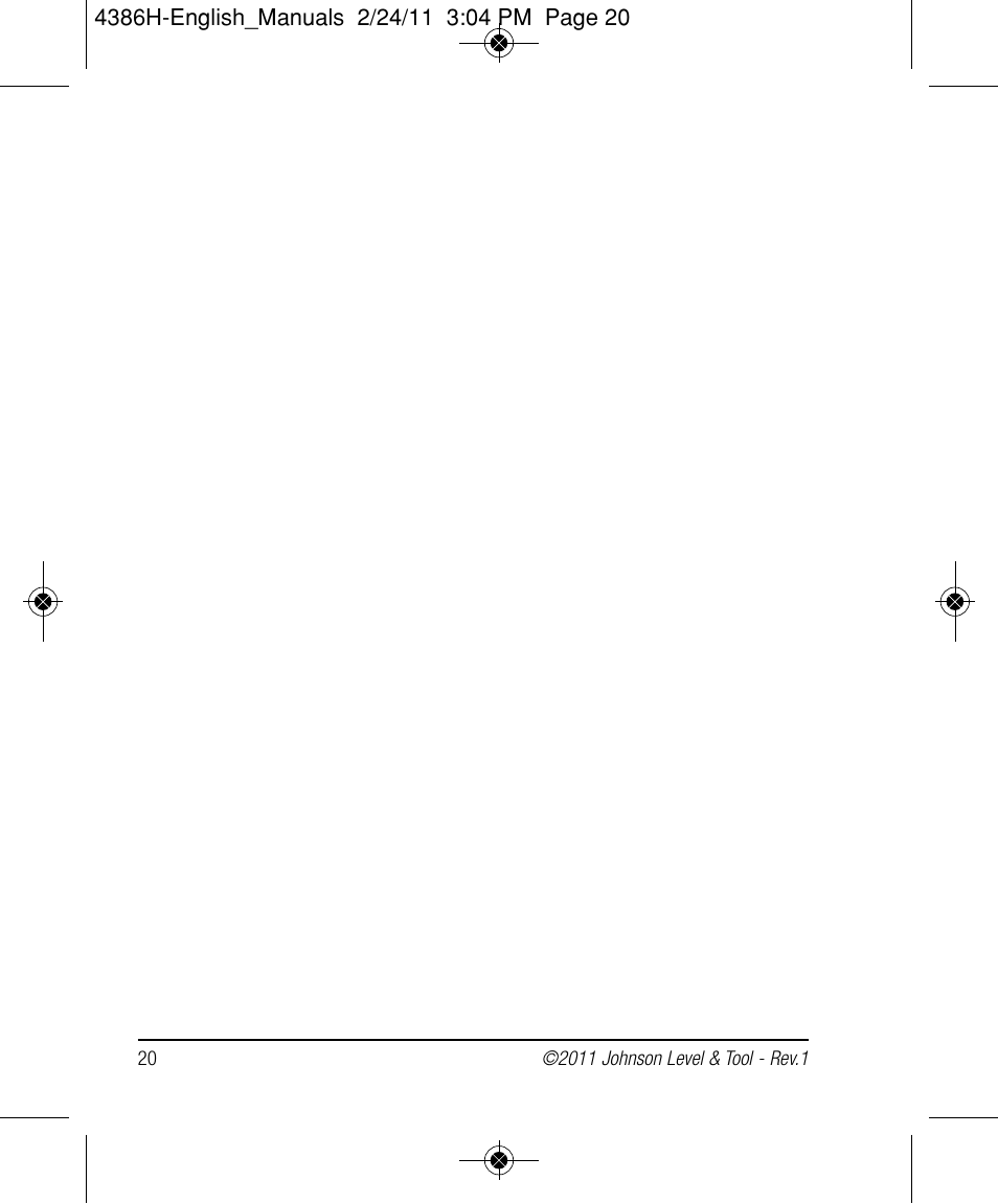 Johnson Level & Tool Mfg. 40-6662 User Manual | Page 20 / 20