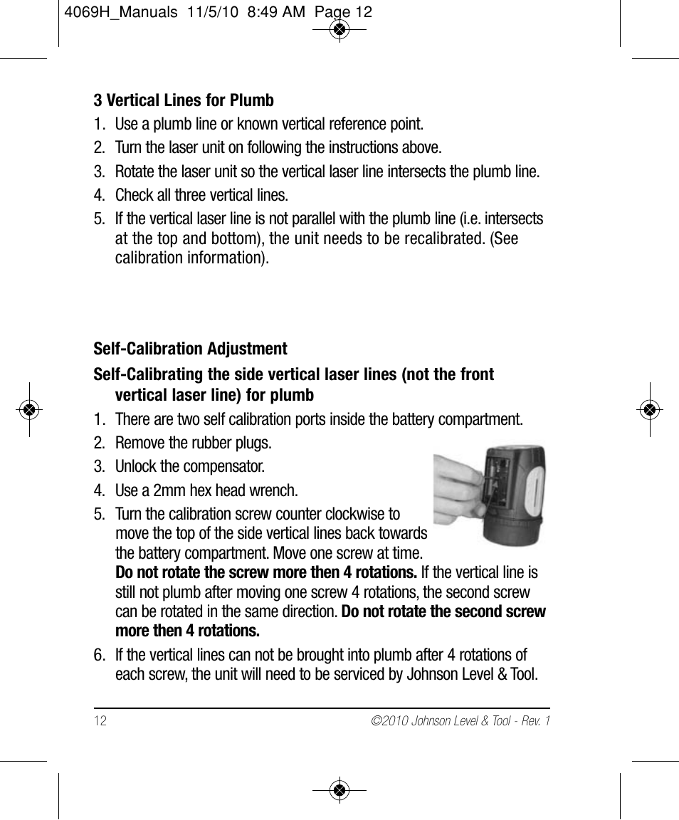 Johnson Level & Tool Mfg. 40-6602 User Manual | Page 12 / 18