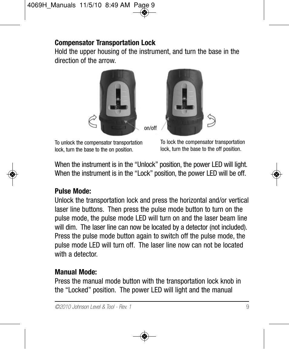 Johnson Level & Tool Mfg. 40-6602 User Manual | Page 9 / 18