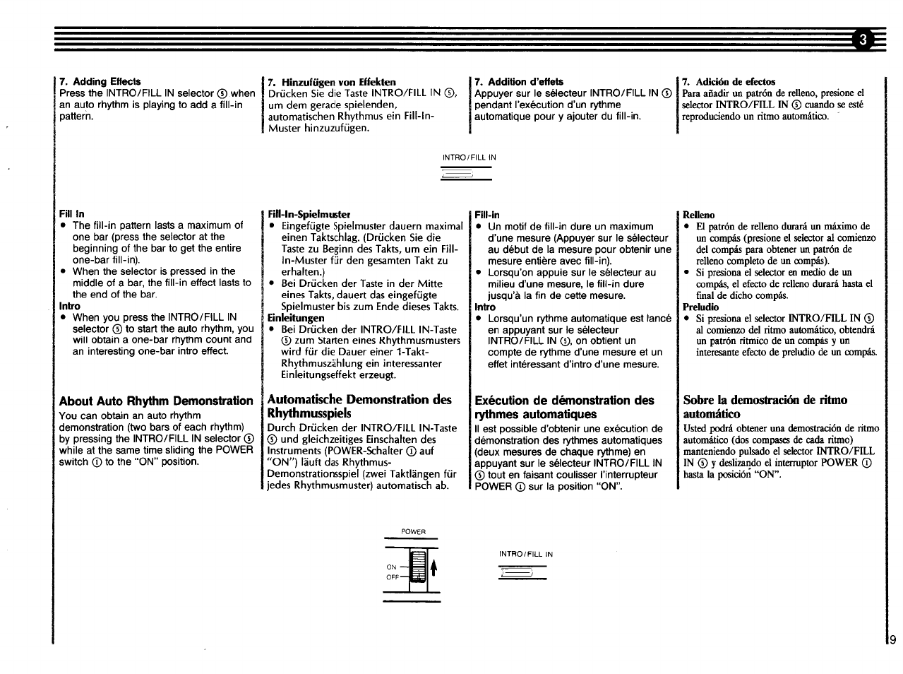 About auto rhythm demonstration | Yamaha DD-5 User Manual | Page 11 / 24