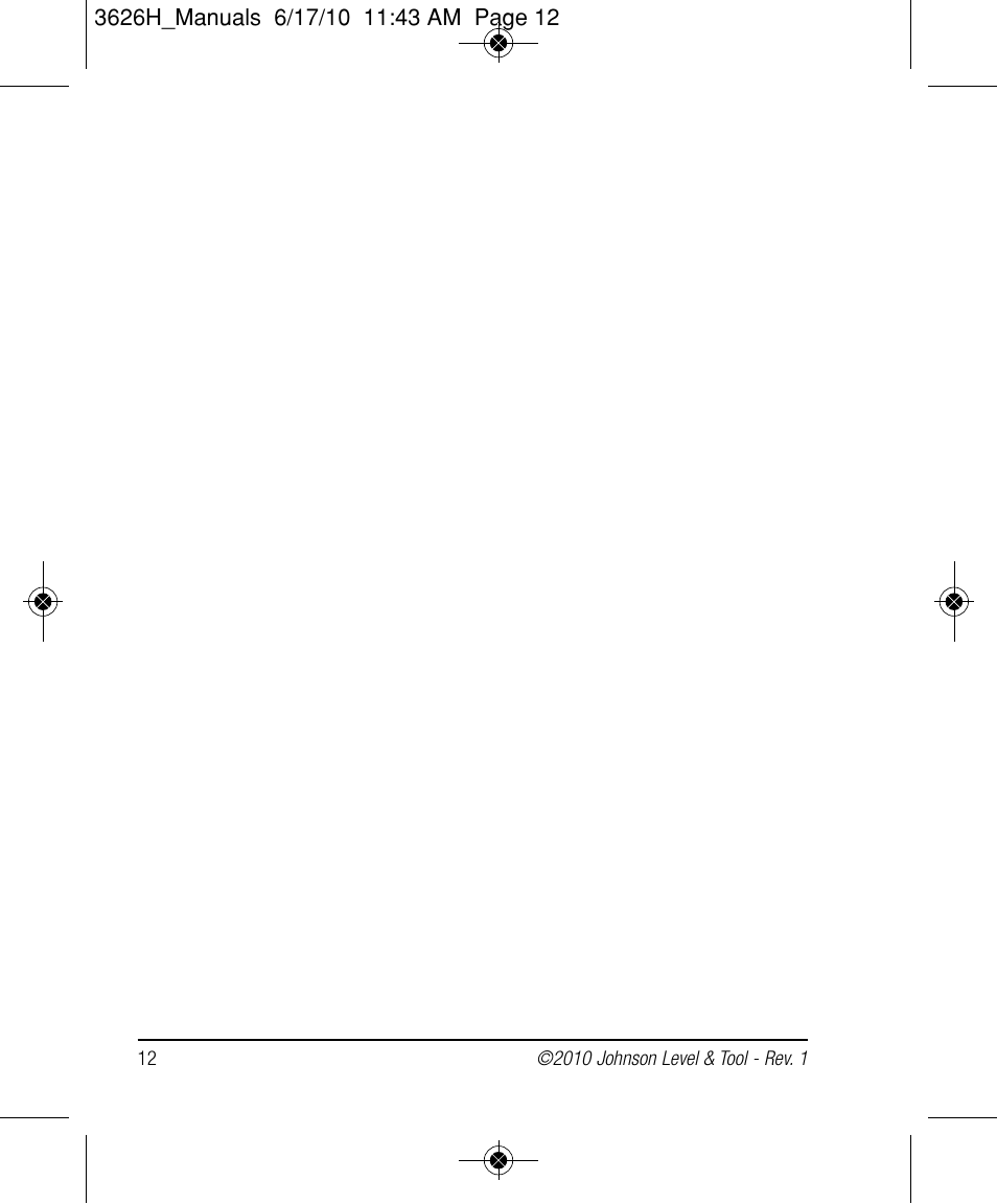 Johnson Level & Tool Mfg. 40-6616 User Manual | Page 12 / 12