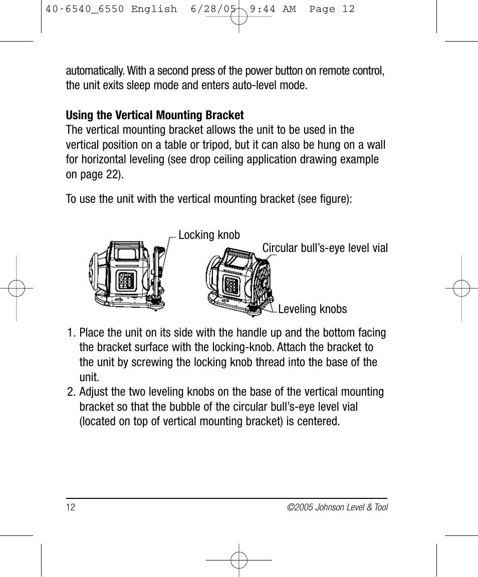 Johnson Level & Tool Mfg. 40-6550 User Manual | Page 12 / 24