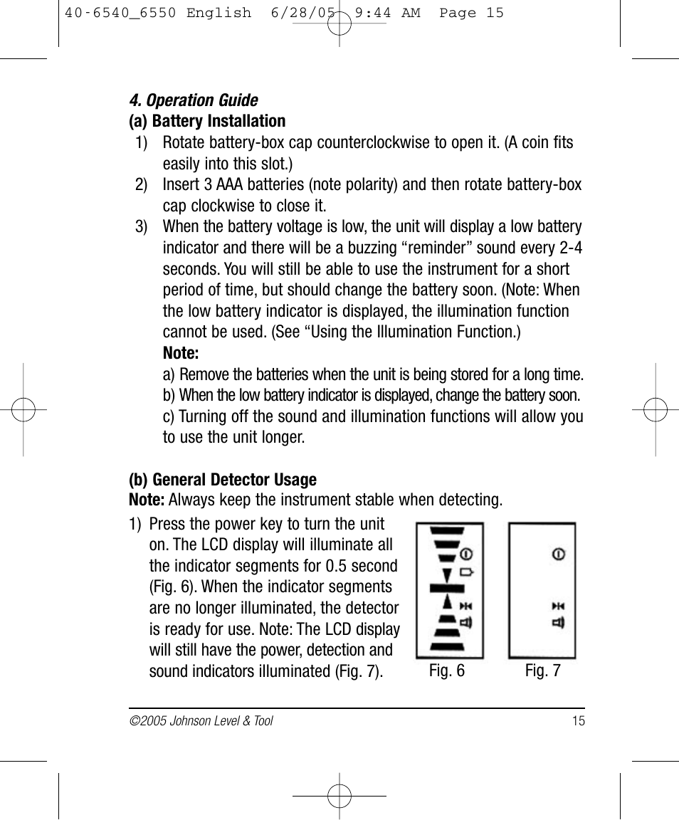 Johnson Level & Tool Mfg. 40-6550 User Manual | Page 15 / 24