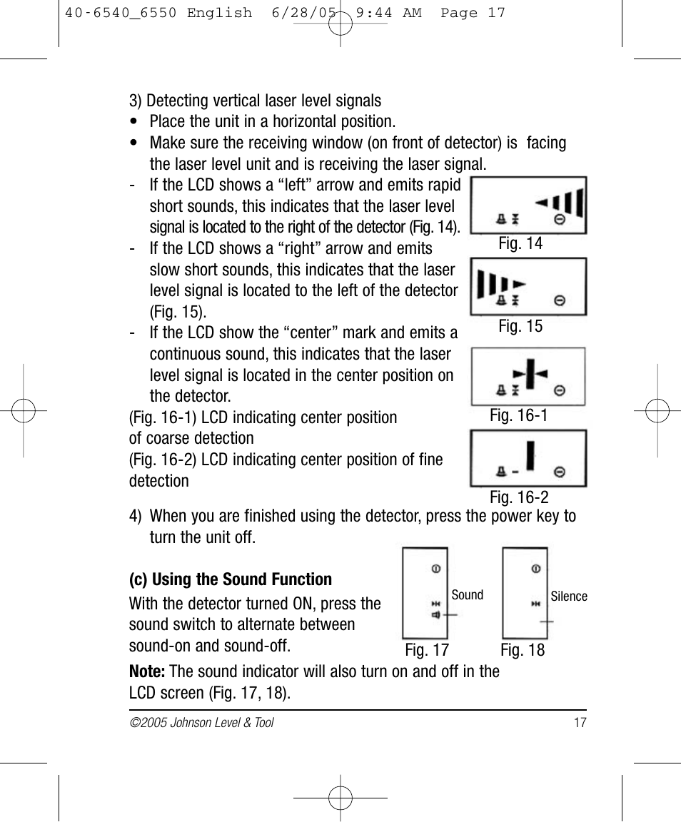 Johnson Level & Tool Mfg. 40-6550 User Manual | Page 17 / 24