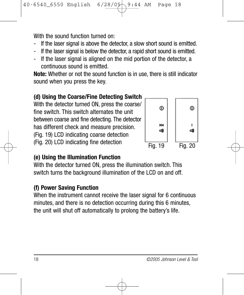 Johnson Level & Tool Mfg. 40-6550 User Manual | Page 18 / 24