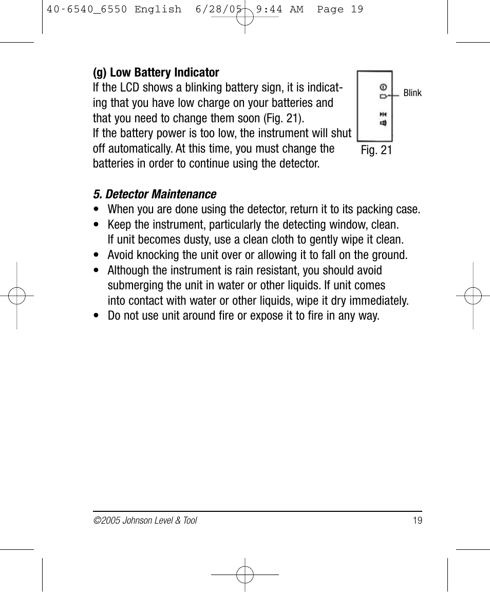 Johnson Level & Tool Mfg. 40-6550 User Manual | Page 19 / 24