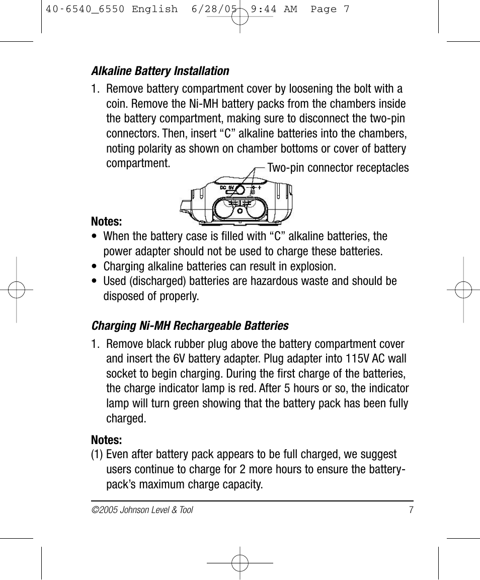 Johnson Level & Tool Mfg. 40-6550 User Manual | Page 7 / 24