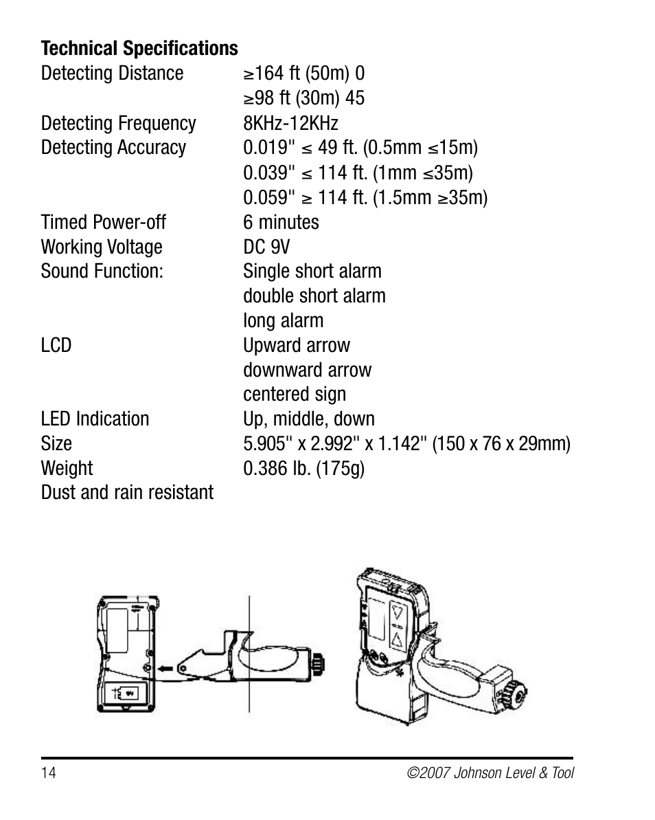 Johnson Level & Tool Mfg. 40-6660 User Manual | Page 14 / 21