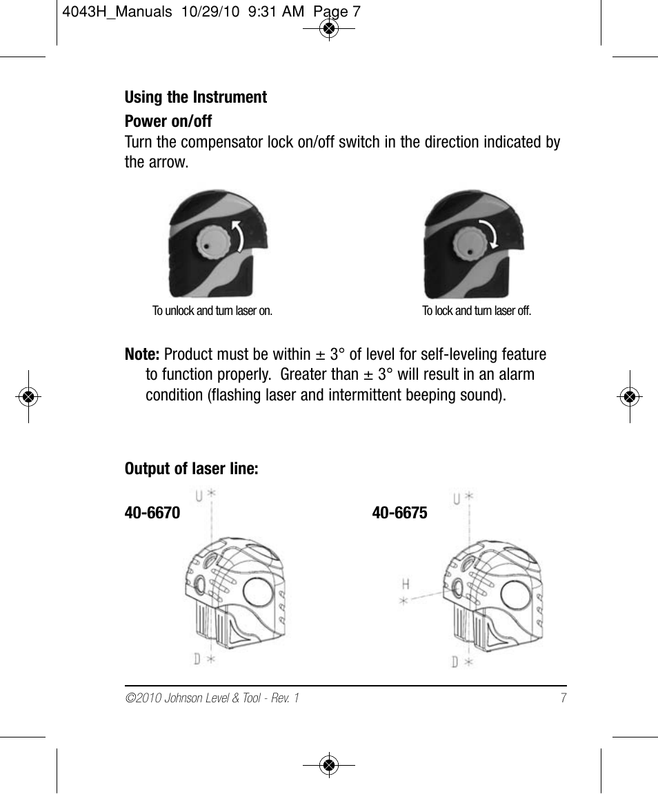 Johnson Level & Tool Mfg. 40-6675 User Manual | Page 7 / 16