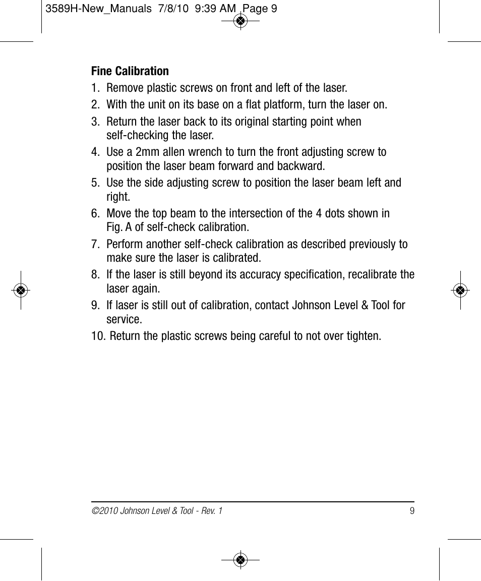 Johnson Level & Tool Mfg. 40-6680 User Manual | Page 9 / 16