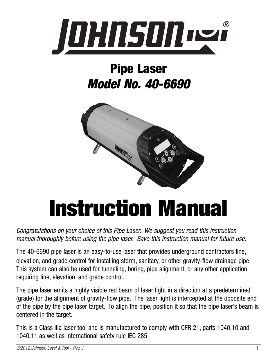 Johnson Level & Tool Mfg. 40-6690 User Manual | 16 pages