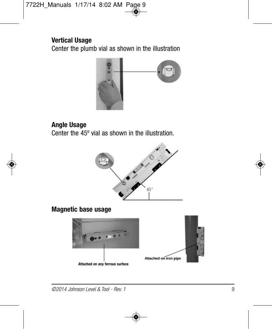 Johnson Level & Tool Mfg. 40-6184 User Manual | Page 9 / 16