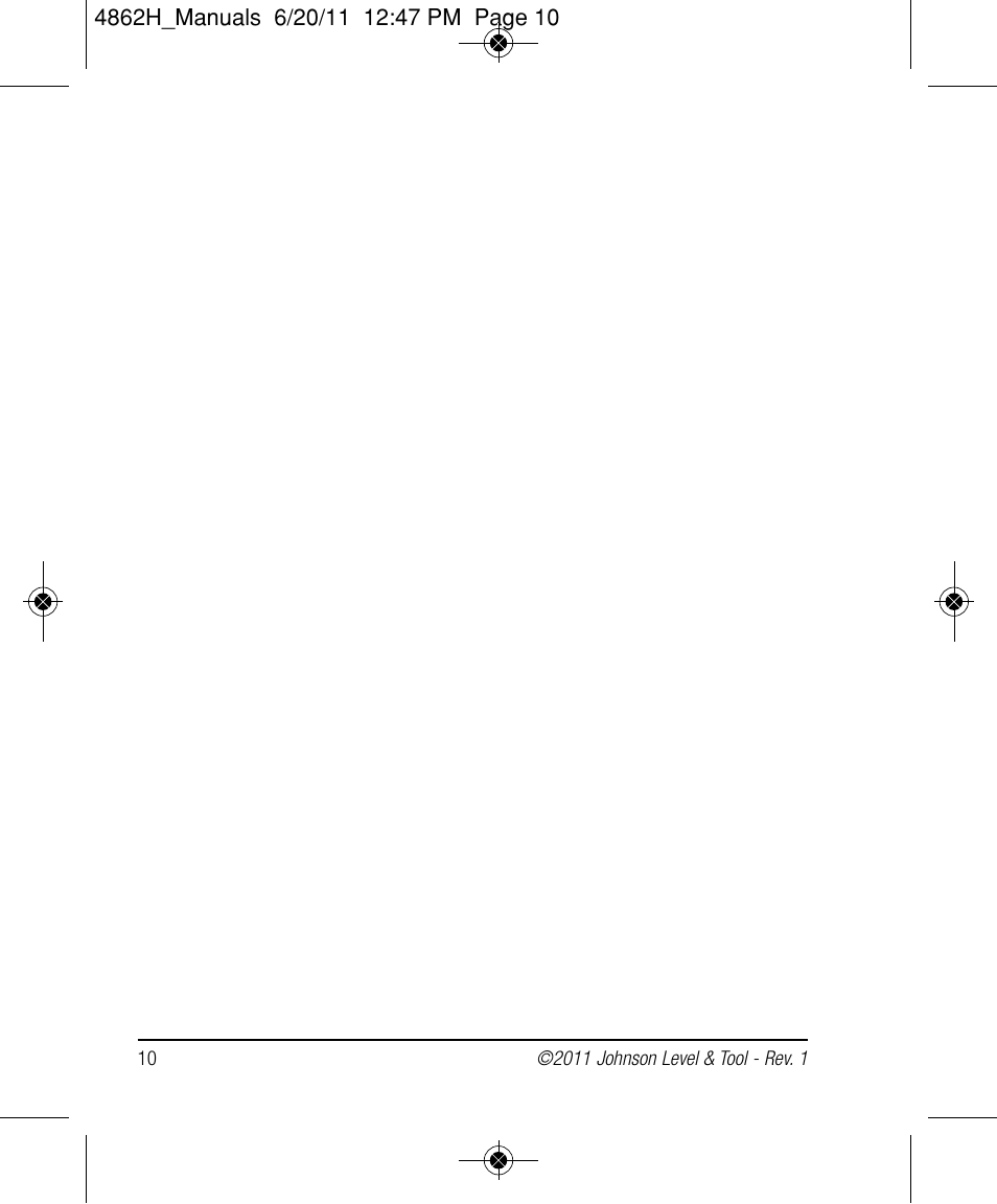 Johnson Level & Tool Mfg. 40-6791M User Manual | Page 10 / 10