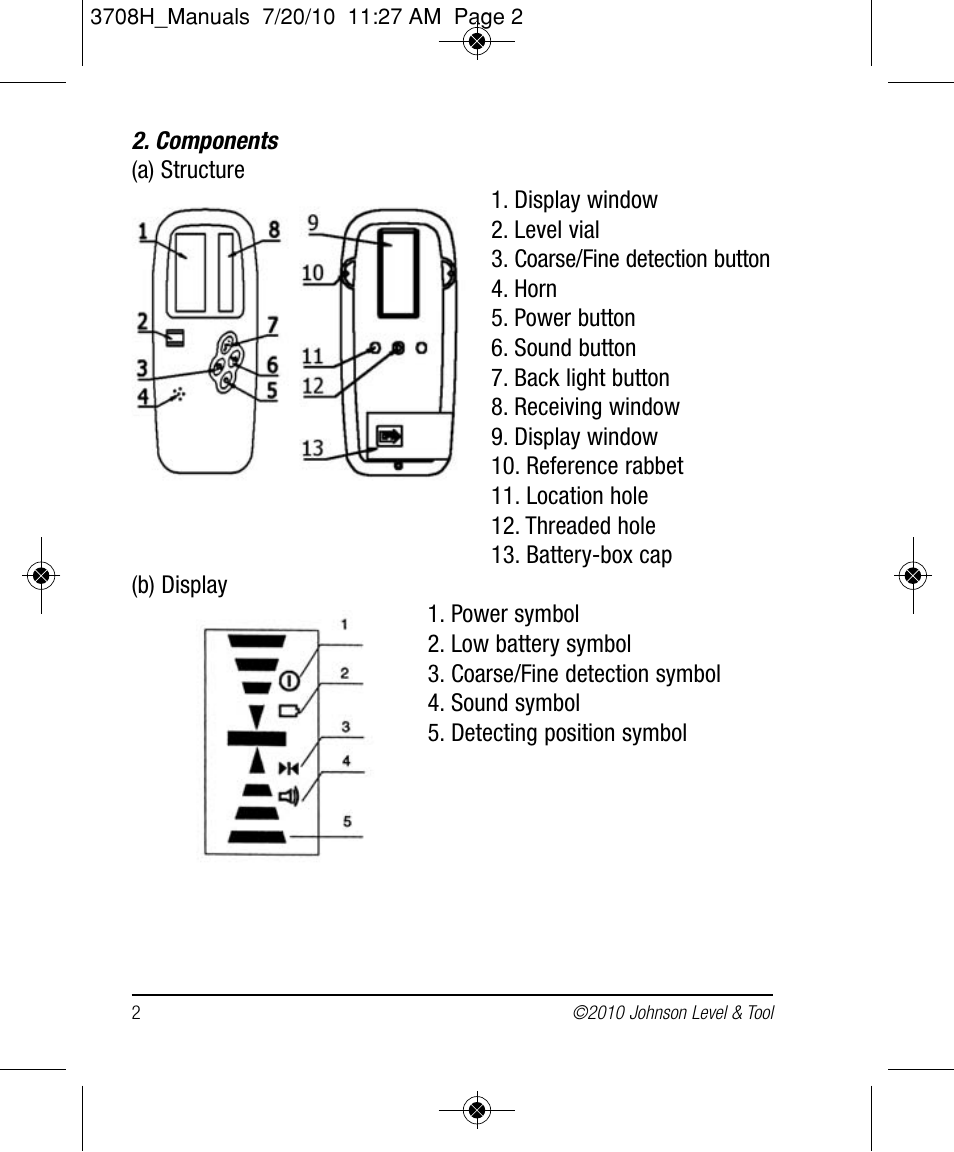 Johnson Level & Tool Mfg. 40-6770 User Manual | Page 2 / 6