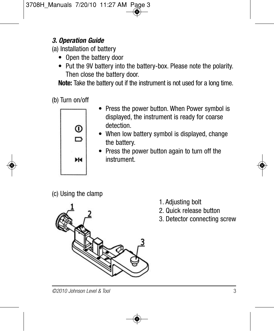 Johnson Level & Tool Mfg. 40-6770 User Manual | Page 3 / 6