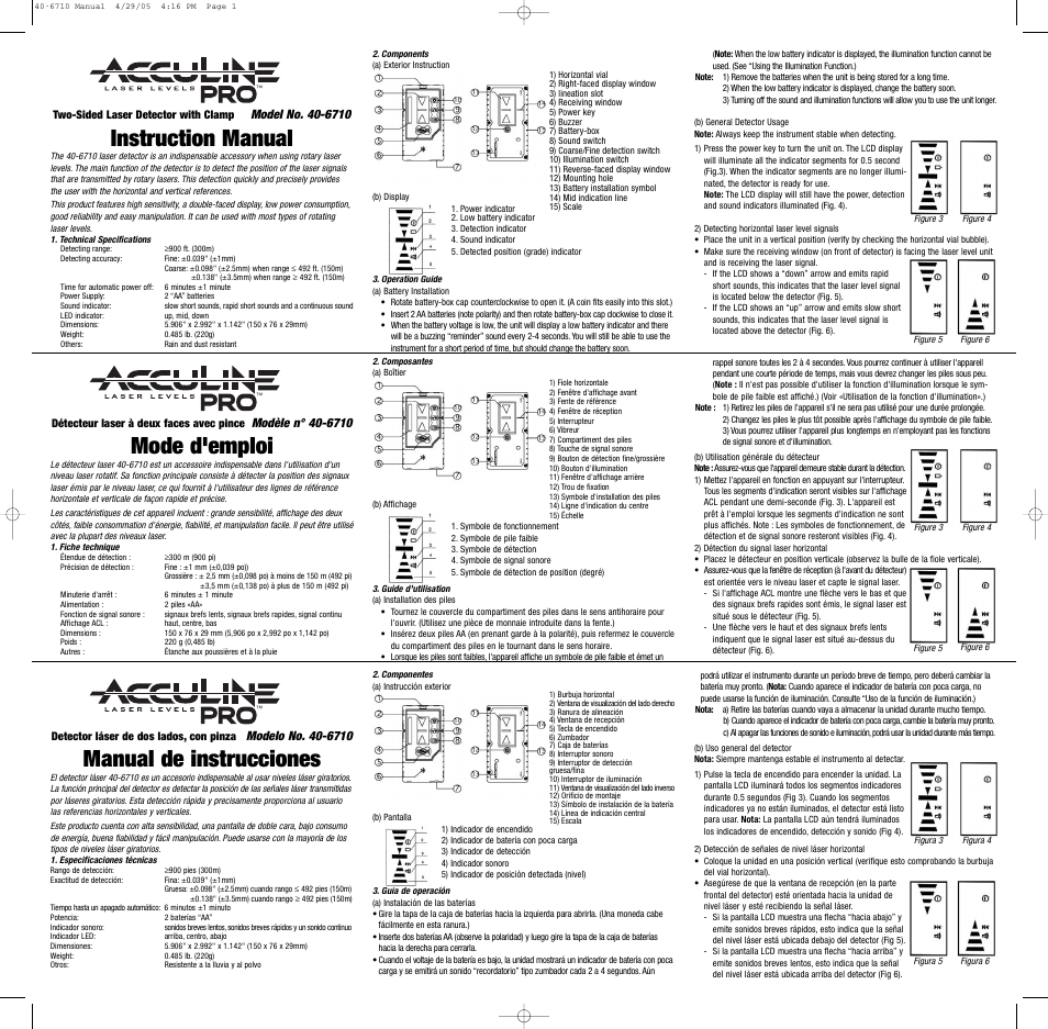Johnson Level & Tool Mfg. 40-6710 User Manual | 2 pages