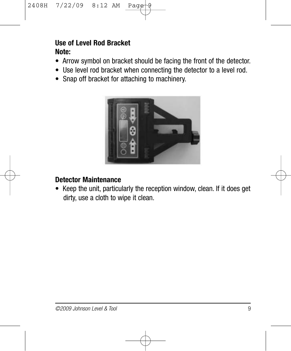 Johnson Level & Tool Mfg. 40-6790 User Manual | Page 9 / 10