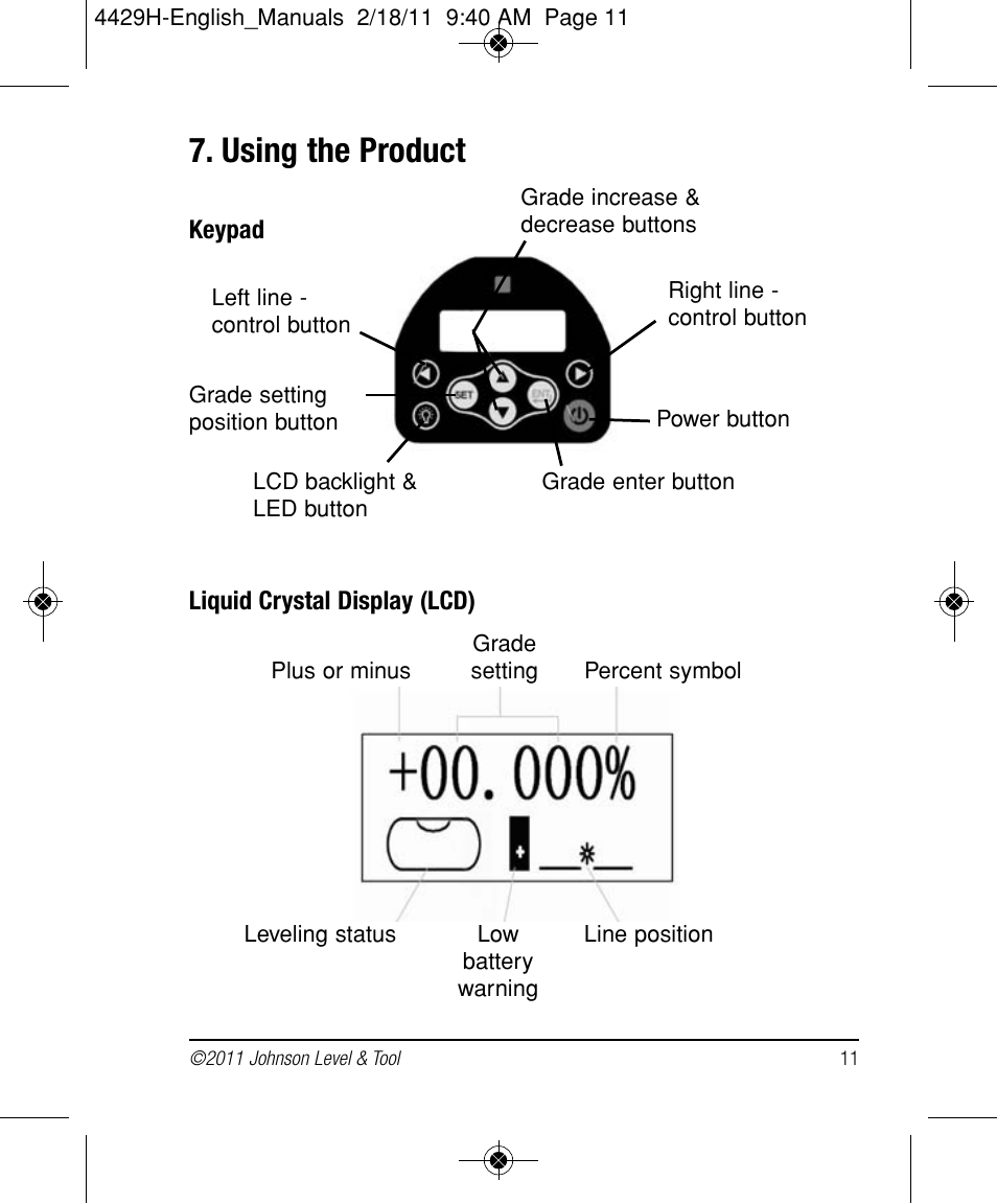 Using the product | Johnson Level & Tool Mfg. 40-6690 User Manual | Page 11 / 22