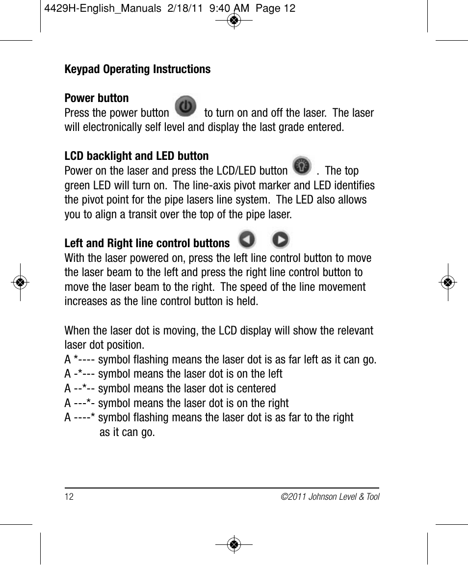 Johnson Level & Tool Mfg. 40-6690 User Manual | Page 12 / 22