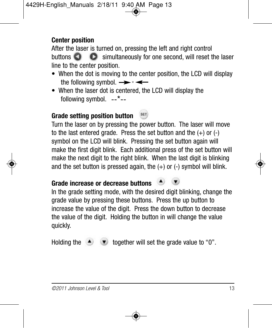 Johnson Level & Tool Mfg. 40-6690 User Manual | Page 13 / 22