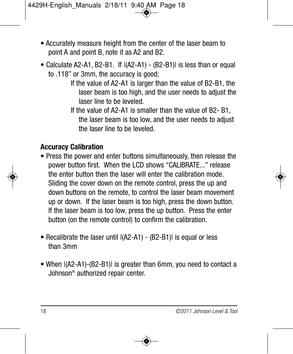 Johnson Level & Tool Mfg. 40-6690 User Manual | Page 18 / 22