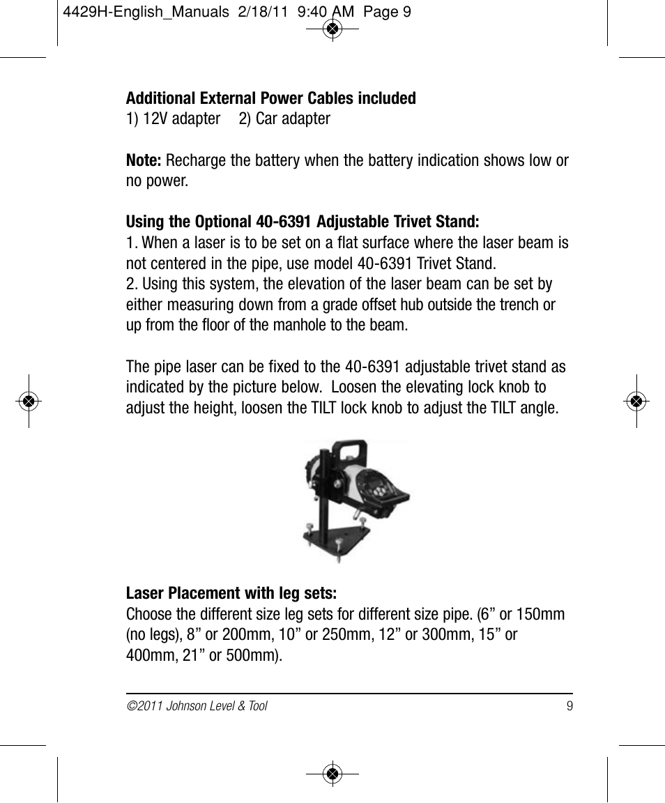 Johnson Level & Tool Mfg. 40-6690 User Manual | Page 9 / 22