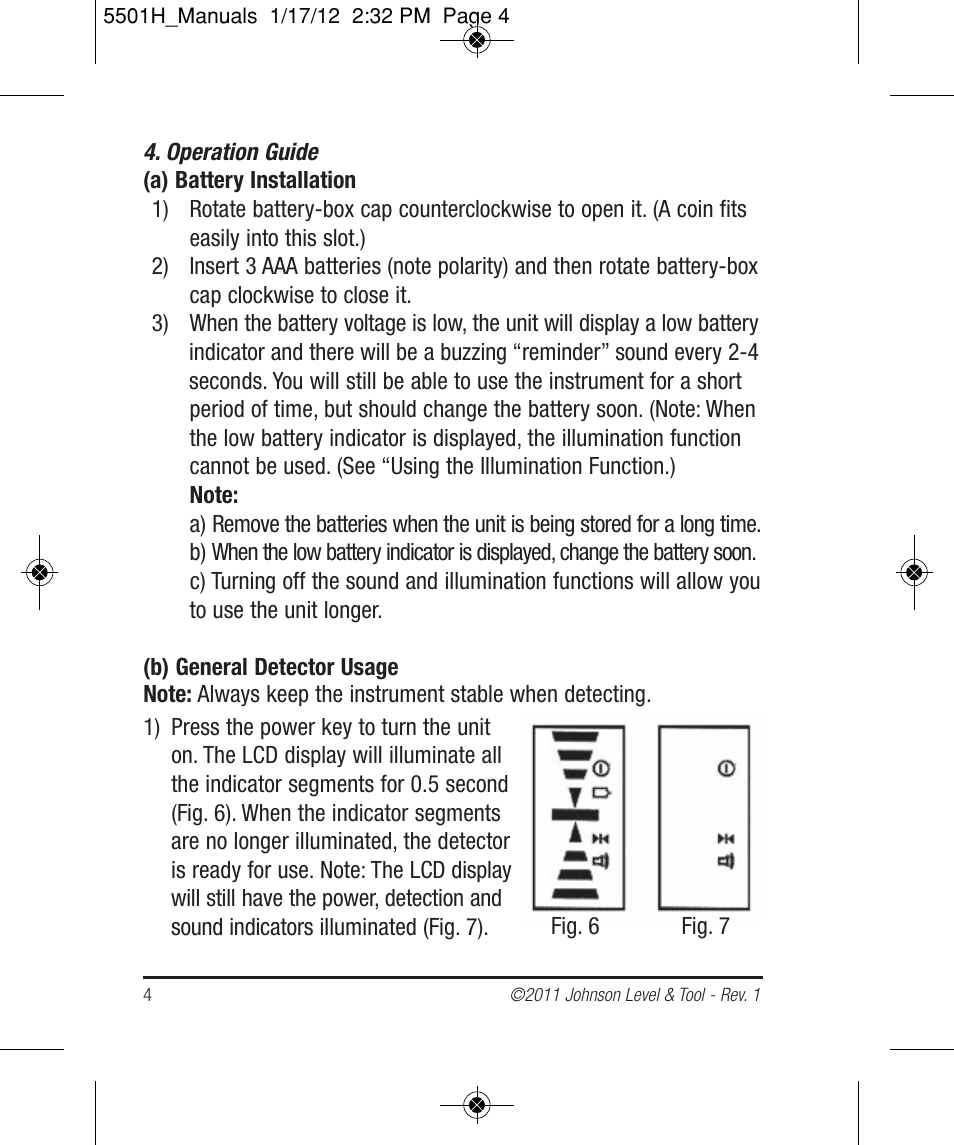 Johnson Level & Tool Mfg. 40-6760 User Manual | Page 4 / 8