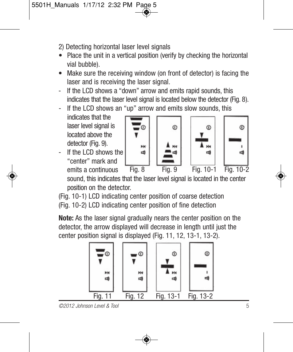 Johnson Level & Tool Mfg. 40-6760 User Manual | Page 5 / 8