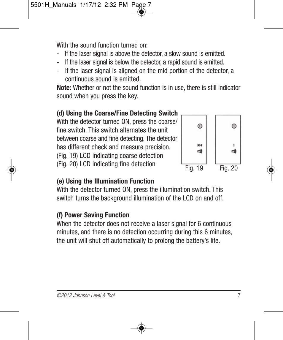 Johnson Level & Tool Mfg. 40-6760 User Manual | Page 7 / 8