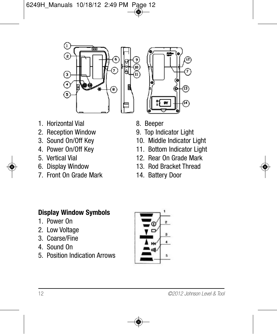 Johnson Level & Tool Mfg. 40-6639 User Manual | Page 12 / 22