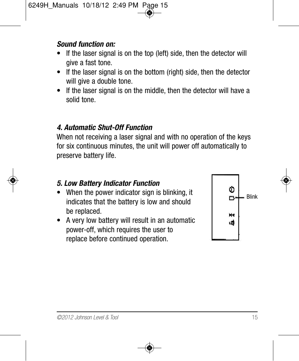 Johnson Level & Tool Mfg. 40-6639 User Manual | Page 15 / 22
