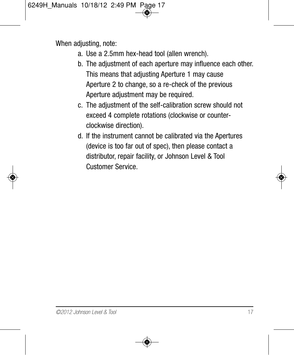 Johnson Level & Tool Mfg. 40-6639 User Manual | Page 17 / 22