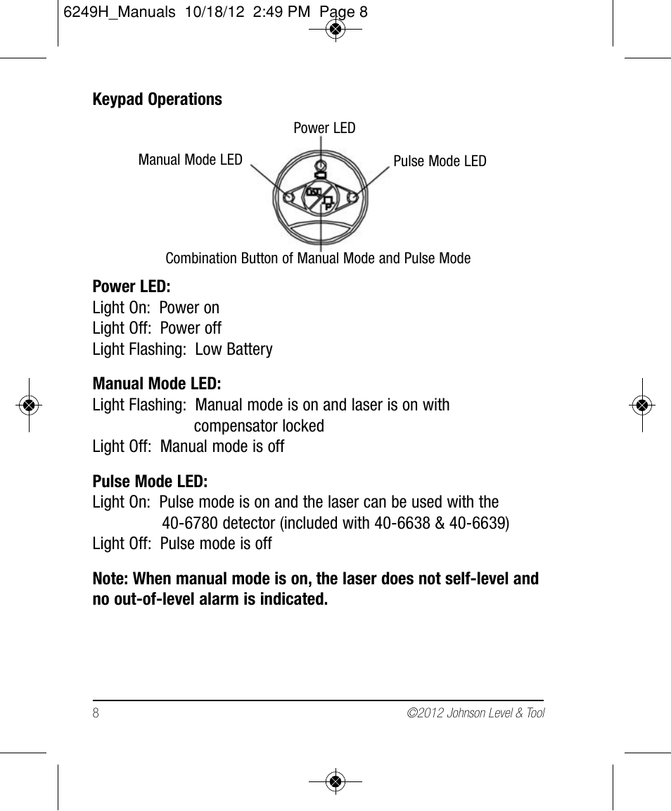 Johnson Level & Tool Mfg. 40-6639 User Manual | Page 8 / 22