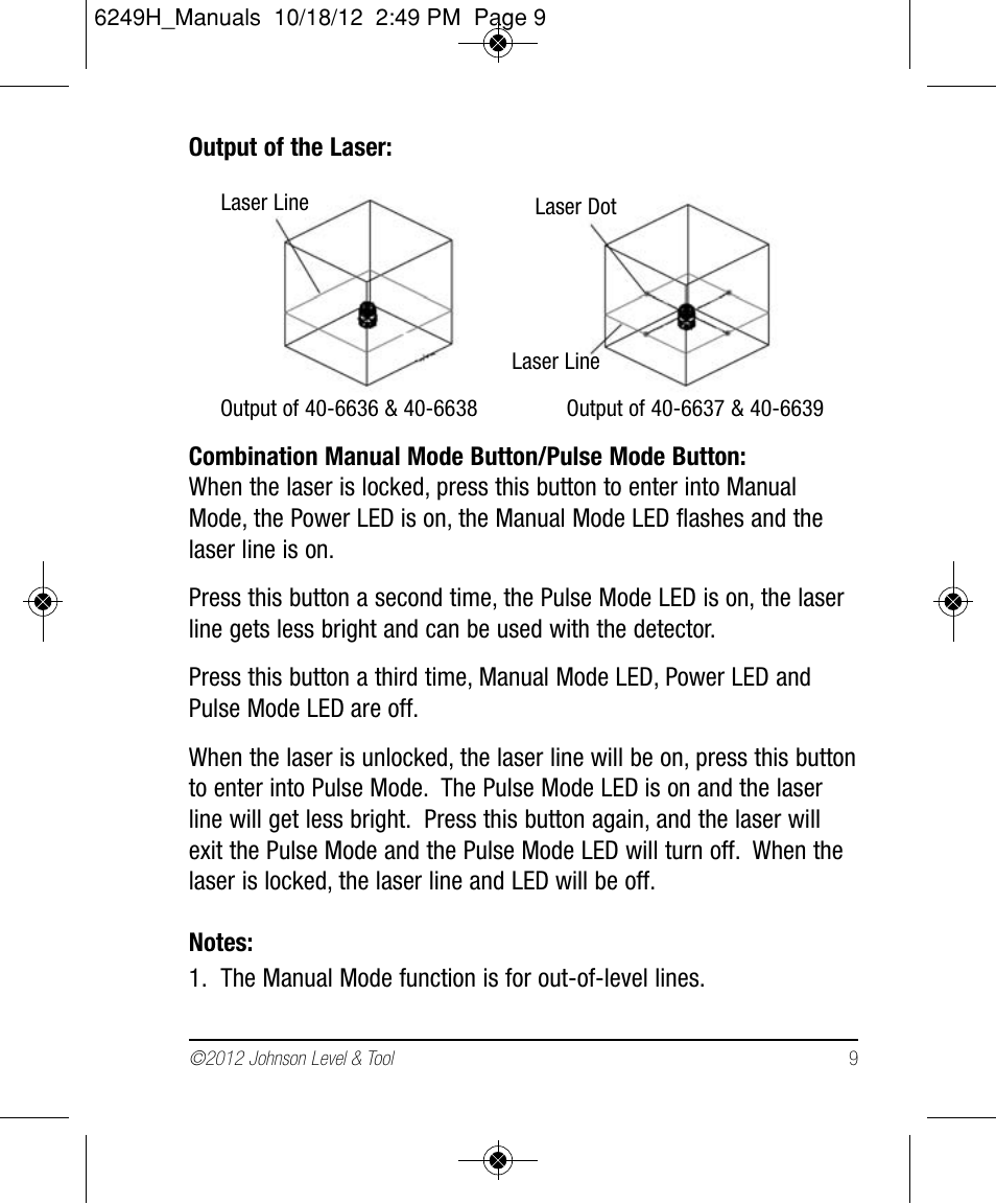 Johnson Level & Tool Mfg. 40-6639 User Manual | Page 9 / 22