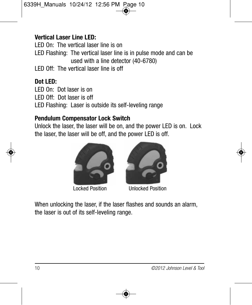 Johnson Level & Tool Mfg. 40-6687 User Manual | Page 10 / 28