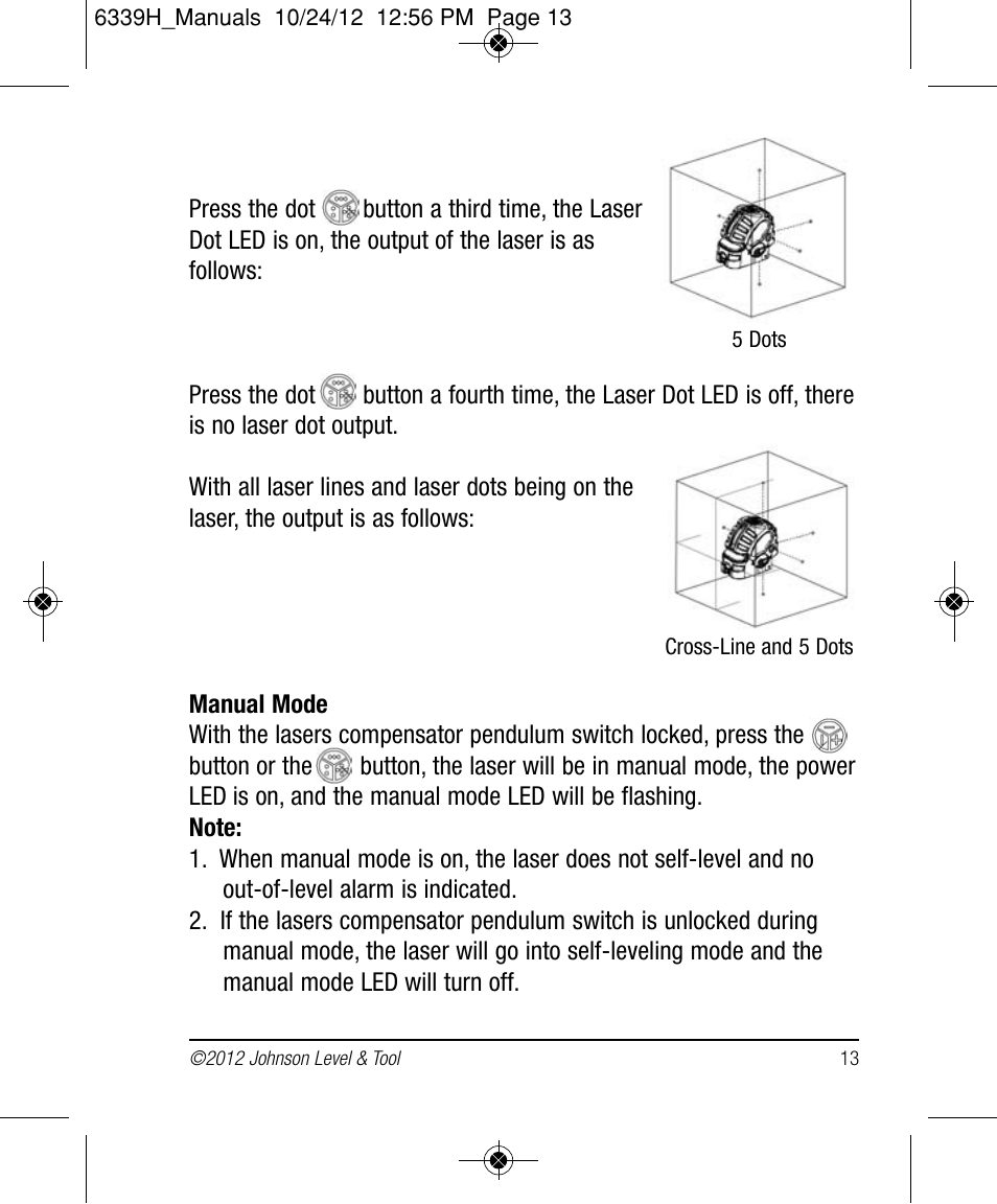 Johnson Level & Tool Mfg. 40-6687 User Manual | Page 13 / 28