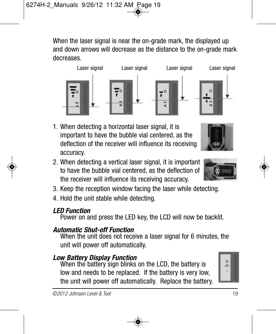 Johnson Level & Tool Mfg. 40-6584 User Manual | Page 19 / 28