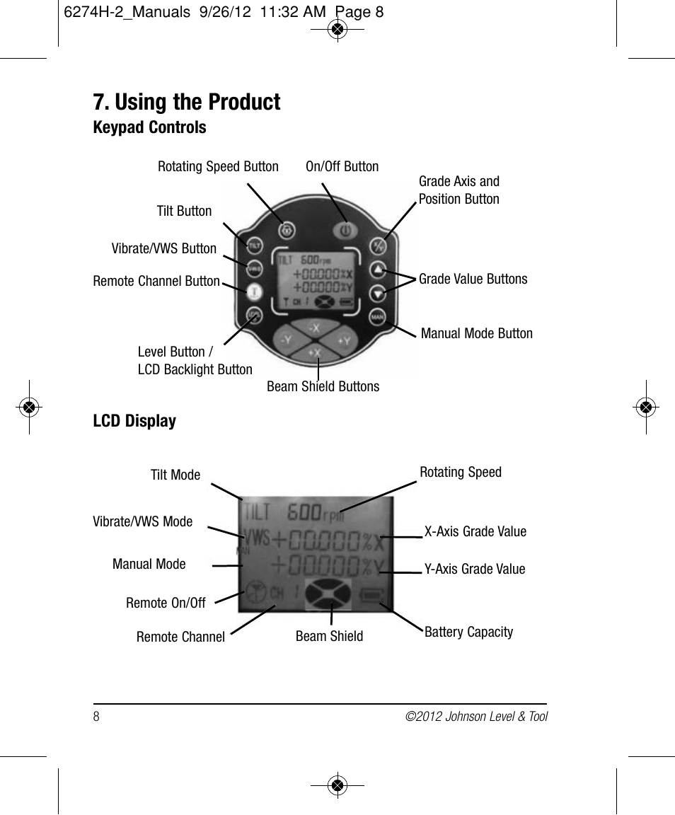 Using the product | Johnson Level & Tool Mfg. 40-6584 User Manual | Page 8 / 28