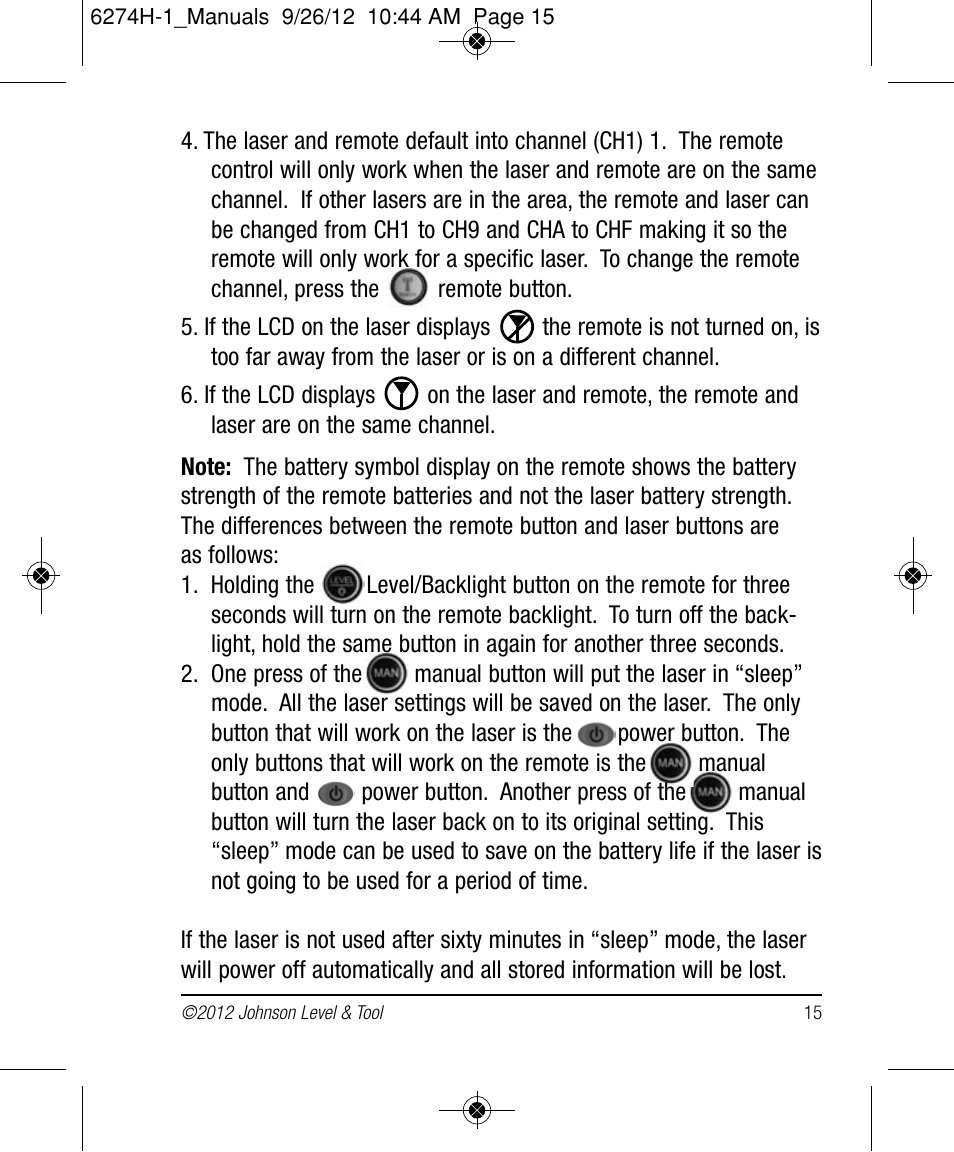 Johnson Level & Tool Mfg. 40-6582 User Manual | Page 15 / 30