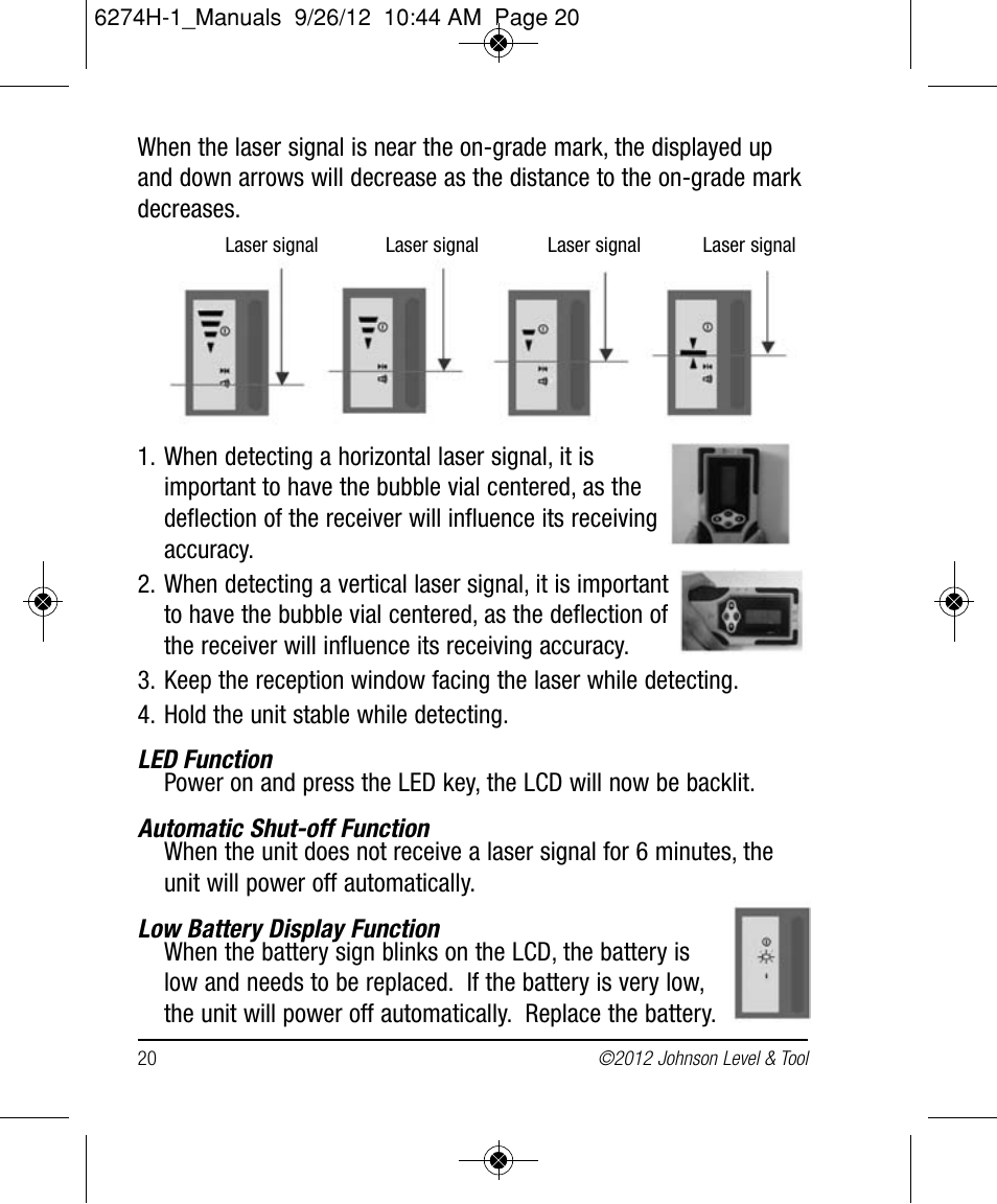 Johnson Level & Tool Mfg. 40-6582 User Manual | Page 20 / 30