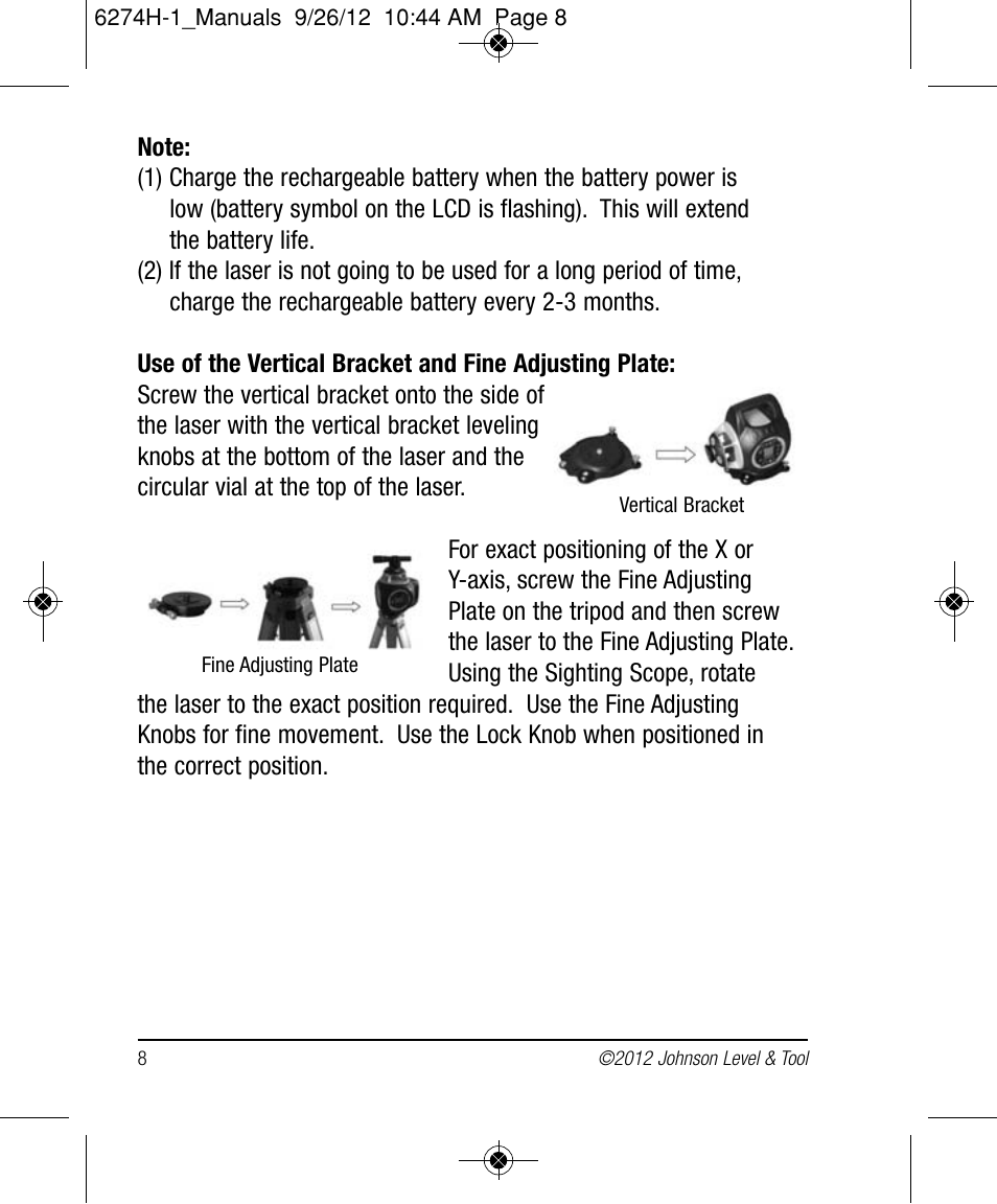 Johnson Level & Tool Mfg. 40-6582 User Manual | Page 8 / 30