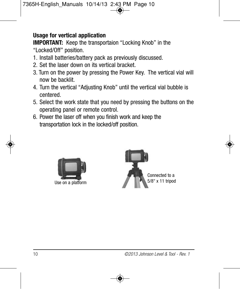 Johnson Level & Tool Mfg. 40-6543 User Manual | Page 10 / 20