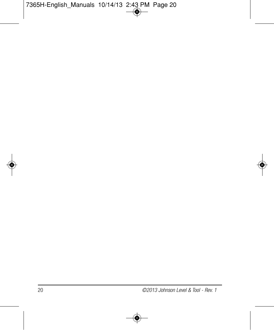 Johnson Level & Tool Mfg. 40-6543 User Manual | Page 20 / 20