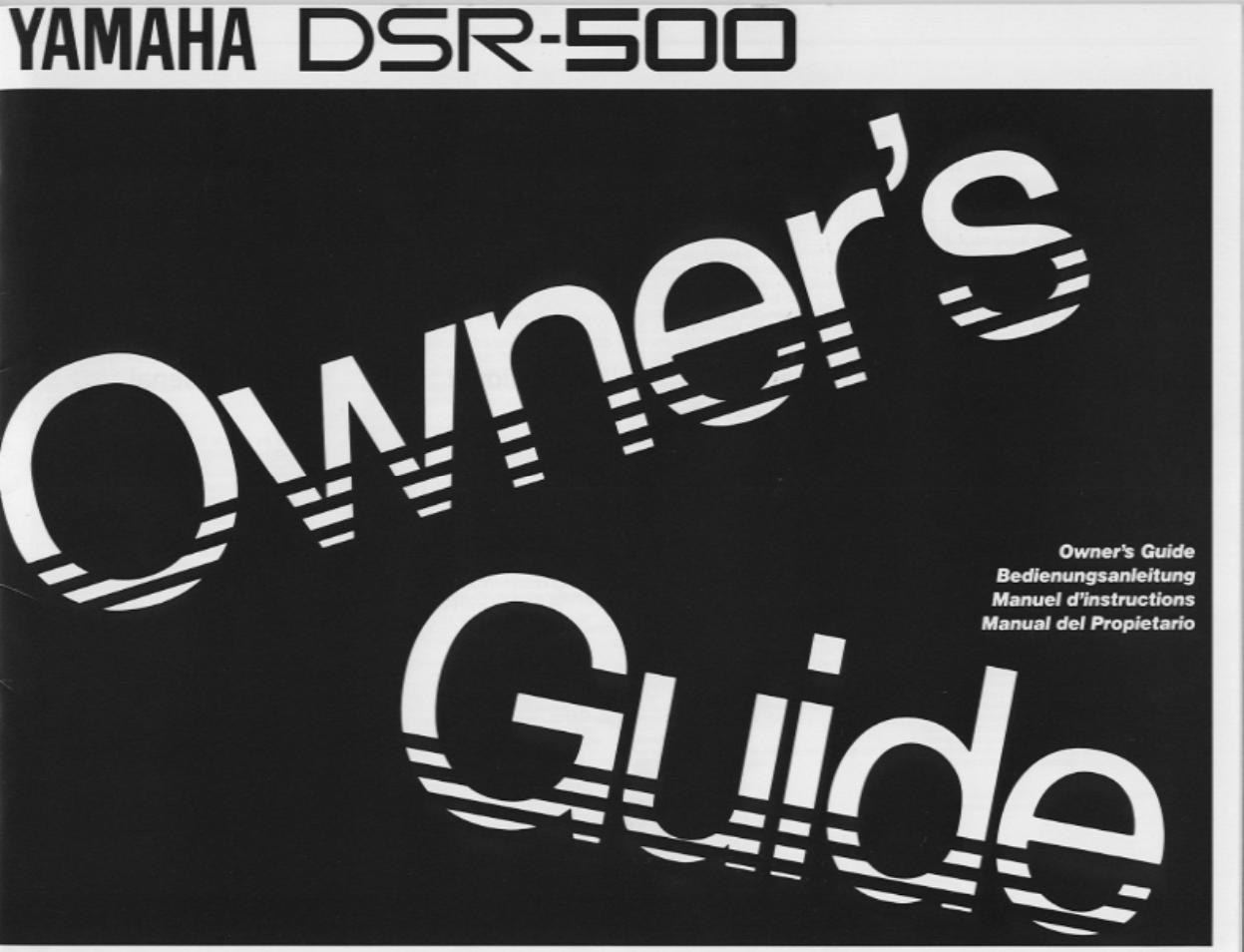 Yamaha DSR-500 User Manual | 32 pages