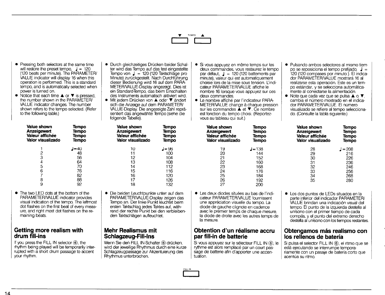 Getting more realism with drum fill-ins, Mehr realismus mit schlagzeug-fill-ins | Yamaha DSR-500 User Manual | Page 16 / 32