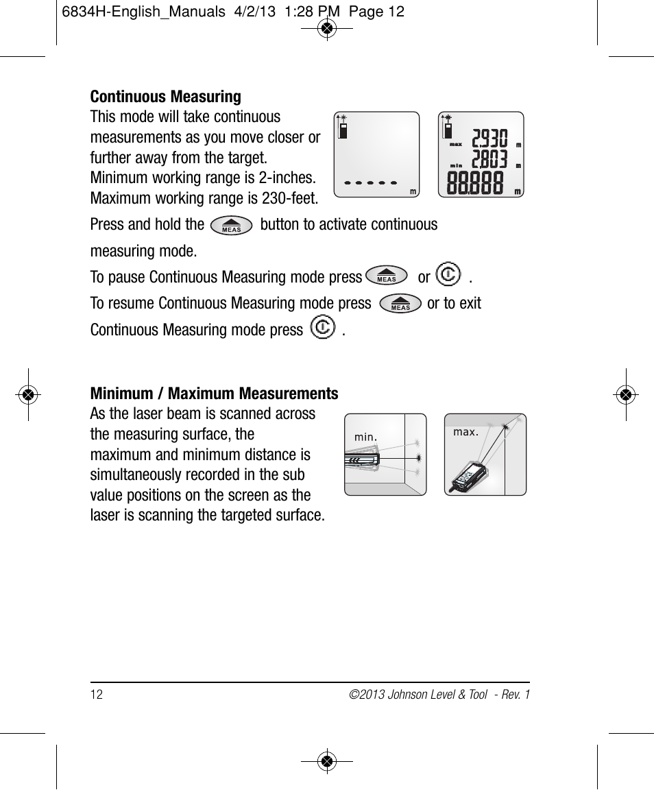 Johnson Level & Tool Mfg. 40-6005 User Manual | Page 12 / 28